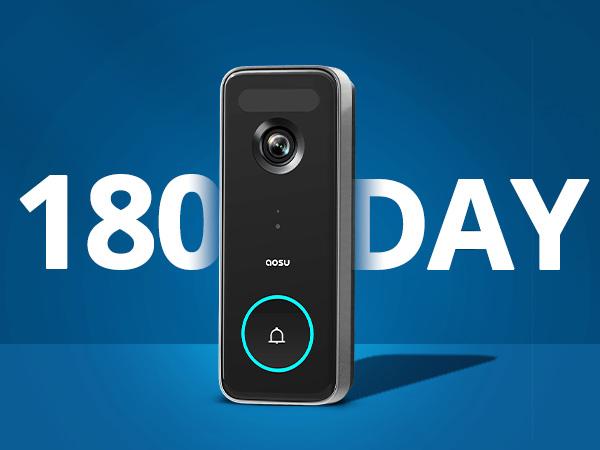 AOSU Doorbell Camera Wireless, 5MP Ultra HD, No Monthly Fee, Triple Motion Detection Video Doorbell with Homebase, Enhanced (2.4/5 GHz) WiFi, 180-Day Battery Life, Work with Alexa & Google Assistant