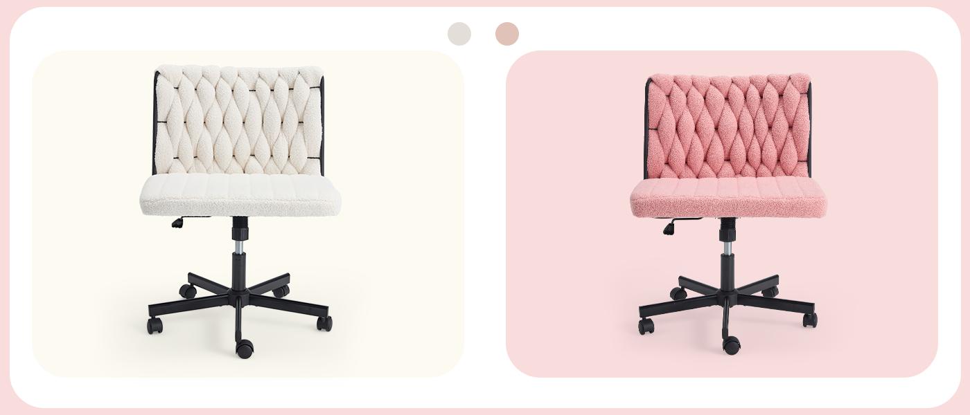 EROMMY Height Adjustable Criss Cross Chair with Removable Wheels,Cross-legged Armless Swivel Home Office Chair,Oversized Vanity and Reading Chair for Bed Room,Living Room