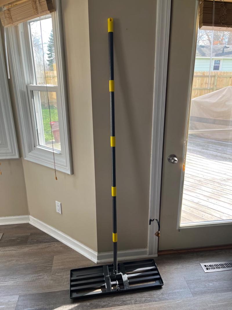 Lawn Leveling Rake, Heavy Duty Ground Leveler with Adjustable Handle for Yard Garden, Soil Sand Spreading Dirt Top Dressing, Lawn Level Tool