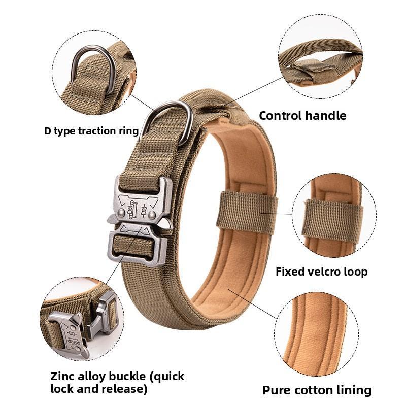 Tactical Dog Collar Large Dog Dog Tactical Neck Collar Velcro Strap Handle Dog Collar Large Dog Outdoor Leather Collar small puppy quick release buckle