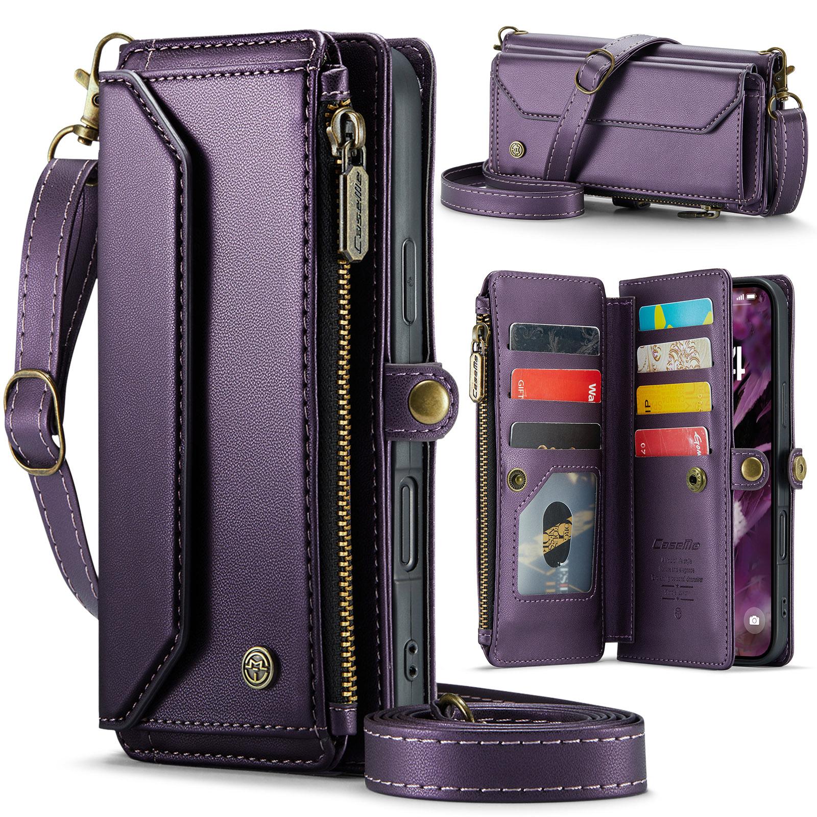 Wallet Case Cover Protector for iPhone 17/16e/15/14/13 Pro Max, Rfid Protection, Stand, Credit Card Slots, Unisex Design, Plain Pattern