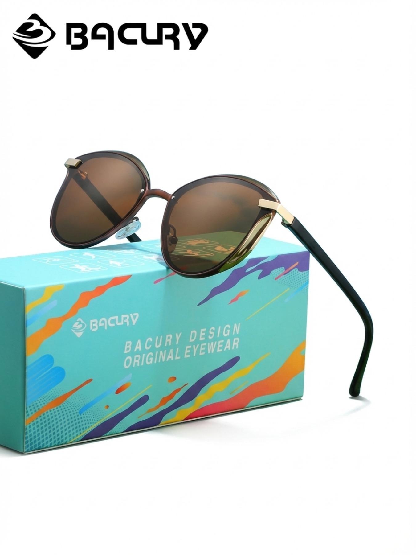 BACURY Exquisite Cat Eye Frame, Polarizing Film, Sunglasses, Versatile Beach And Seaside Vacation, Daily Travel, Windproof, Dustproof, Uv Resistant, Driving And Hiking To Reduce Glare