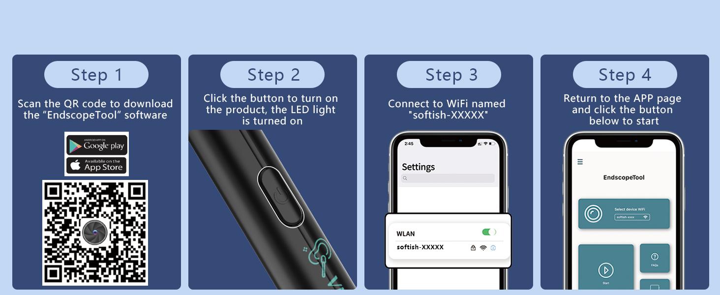 [Visual Ear Pick] Visual Ear Pick with Camera And Light | 6 Ear Spoon Covers, 8pcs Ear Spoon Set for Earwax Removal Tool, Safe And Comfortable Cleaning Ears, Suitable for All Mobile Phones