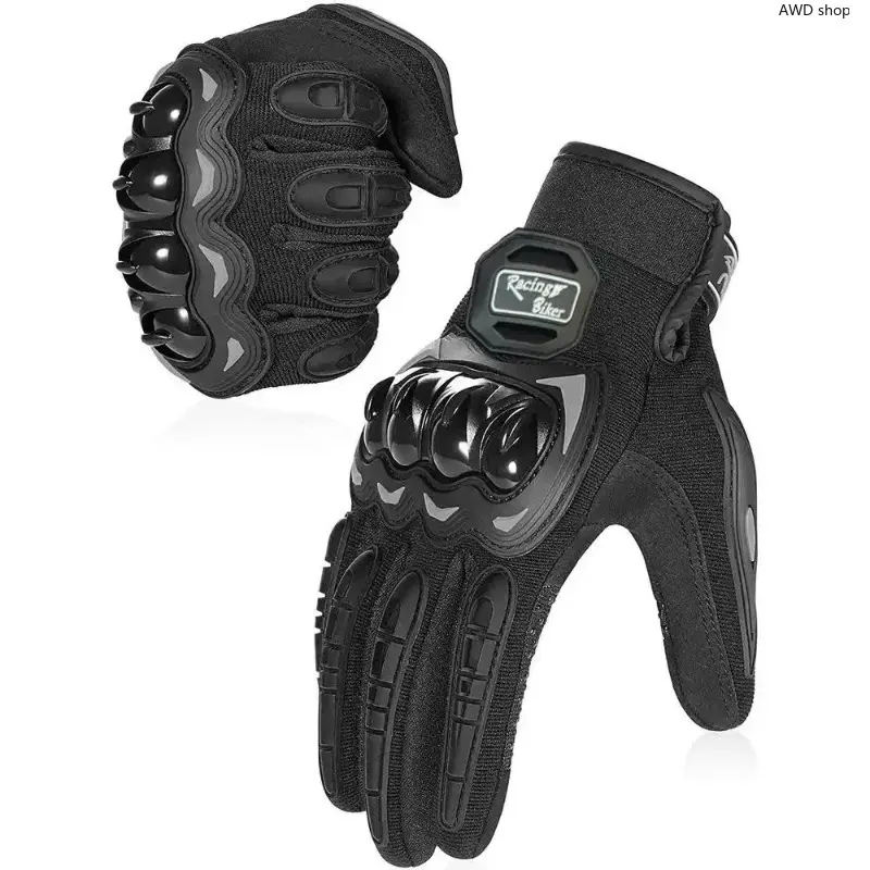 Summer Breathable Motorcycle Riding Gloves, Hard Knuckle Touch Screen Tactical Gloves, Protective Hand Gear for Motorbike, Dirt Bike and Off-Road Riding