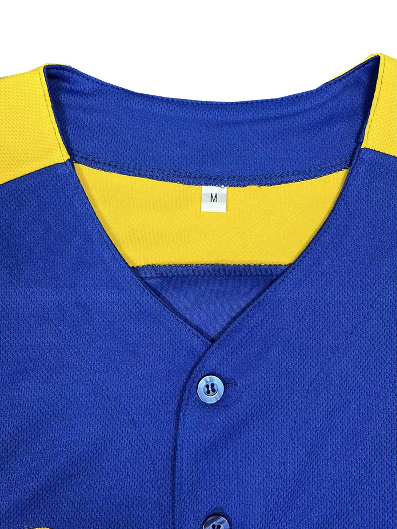 Men's Venezuela #42 Baseball Jersey, Breathable V Neck Short Sleeve Baseball Shirt, Embroidered Button Front, Sporty Long Tee for All Seasons