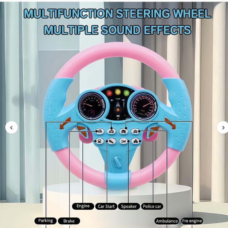 Simulated Driving Controller, Portable Simulated Driving Steering Wheel Copilot Play Toy, Children's Educational Sounding Toy, Small Steering Wheel Toy Gift, Funny Interactive Driving Wheel with Music Steering Wheel Toy Driving Games