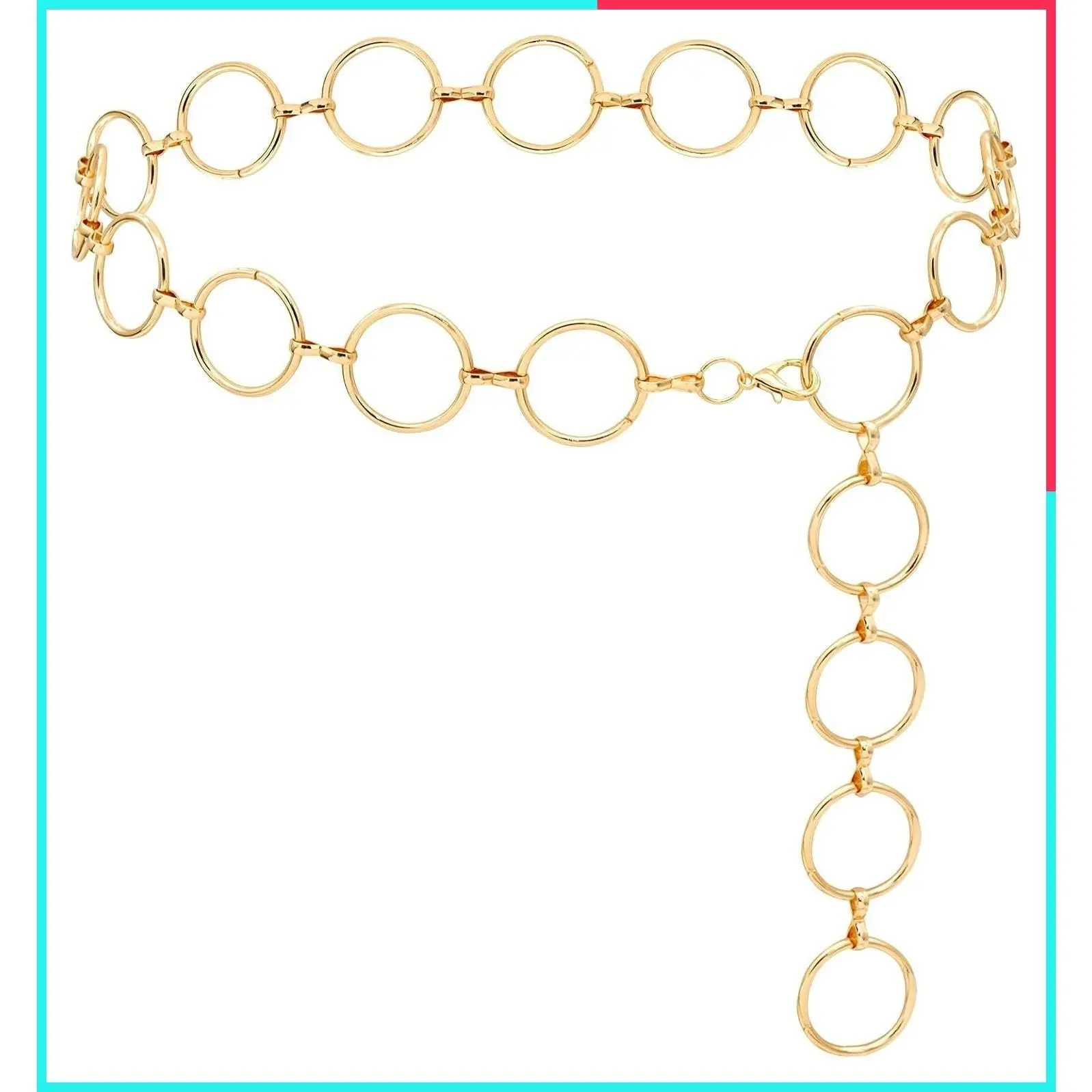 Women's Chunky Metal Waist Chain Belt - Belly Link Chain for Dresses