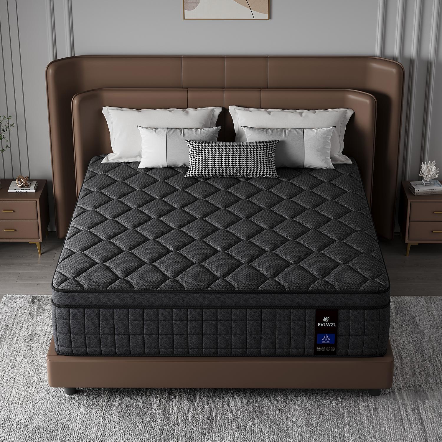 【EVLWZL】8/10/12/14 Inch Twin, Full, Queen, King Mattress Memory Foam And Spring, Hybrid MattressMedium Firmness, Lumbar Support, For Home Rooms Hotels, Boxed Halloween ChristmasGift Furniture Ergonomic queen size mattress Interior Modern