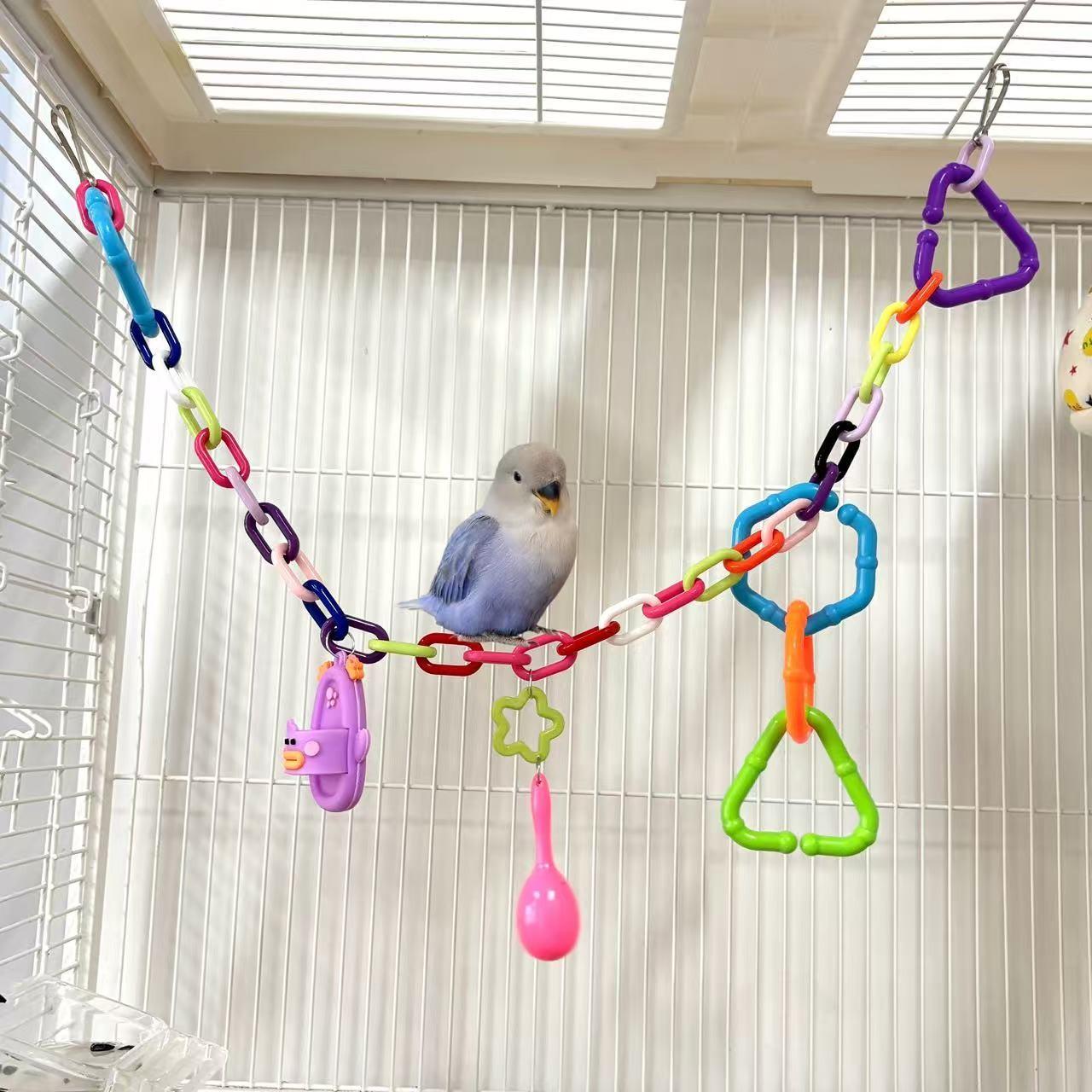 Parrot Toy for Climbing Biting Claws Training, Suitable for Medium-Sized Parrots, Bird Cage Hanging Decor, Interactive Fun