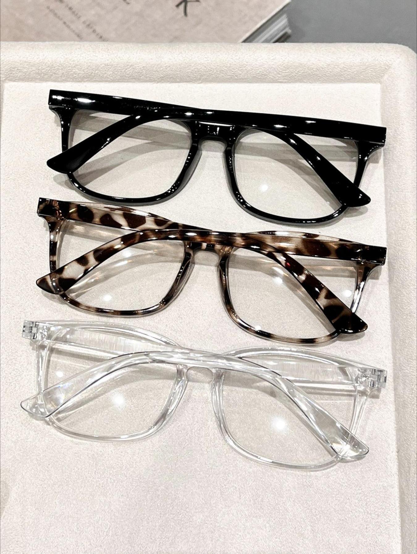 Women's 3-Pack Leopard Pattern Blue Light Glasses - Fashion Accessory Eyewear, One Size, Lightweight Everyday Eyewear for Work, Study