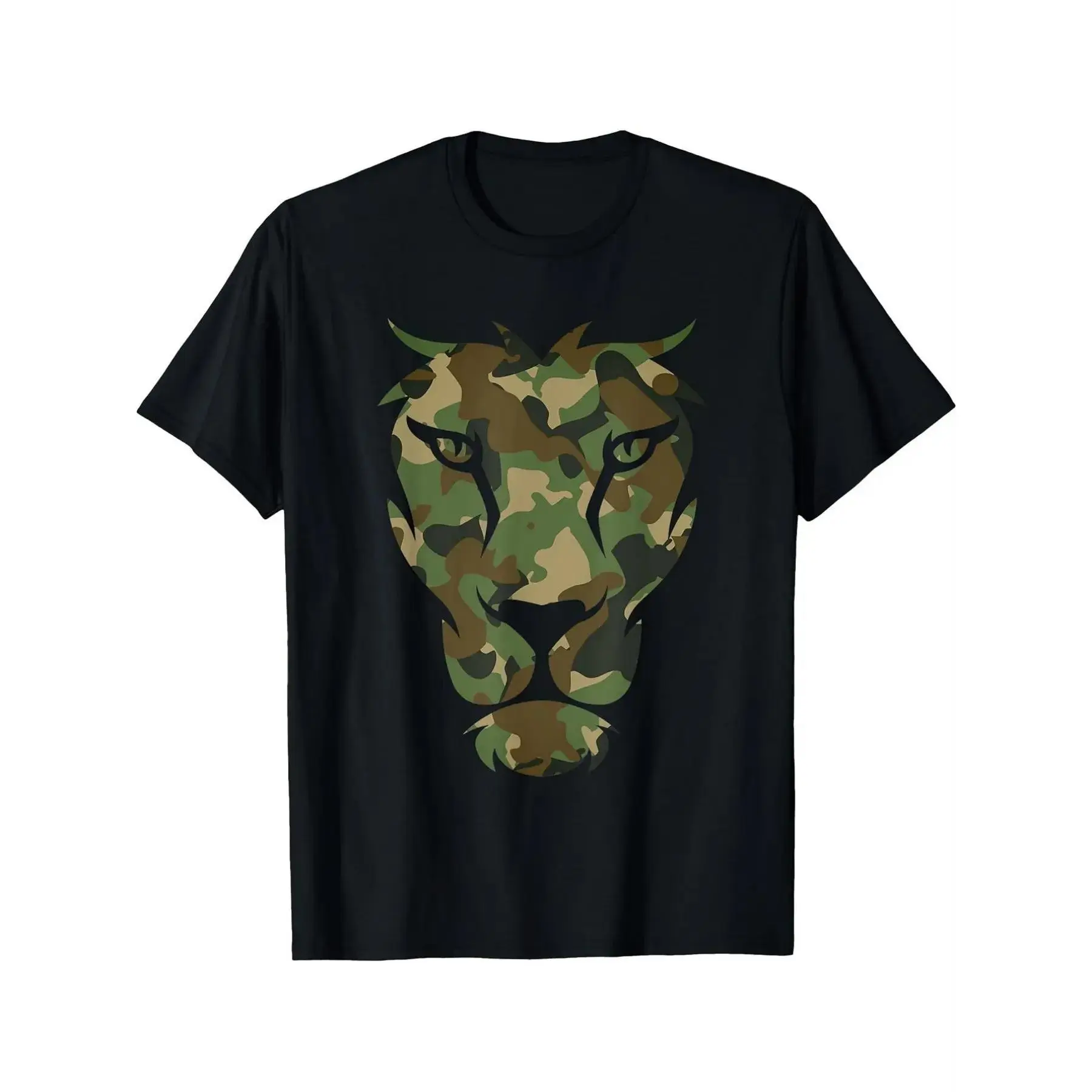 2026 New Arrival Camouflage Lion Head T-Shirt| Dad Gift Casual Tee Menswear Top Man Tshirt Streetwear Tropical Crewneck Shortsleeve