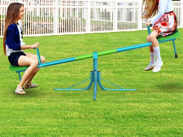 Bearbro seesaw, Sit and Spin Teeter Totter, 200 Lbs Heavy Duty 2026 Upgraded Model, Kids Outdoor Playground Equipment, Outside Toys, Swiveling 360 Degrees Rotating for Kids 4-8 Safety Certified