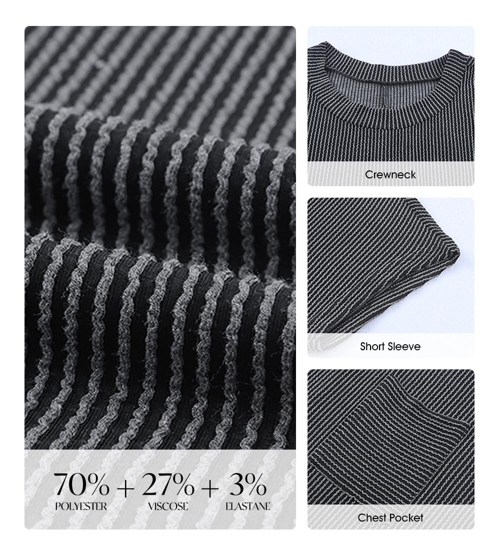 EVALESS Women's Casual Summer Dress Outfits,Crewneck Short Sleeve Color Block Mini Dress,Ribbed Knitwear Slim Fit Rose Red Dress,2026 Trendy Womenswear Outdoorfun