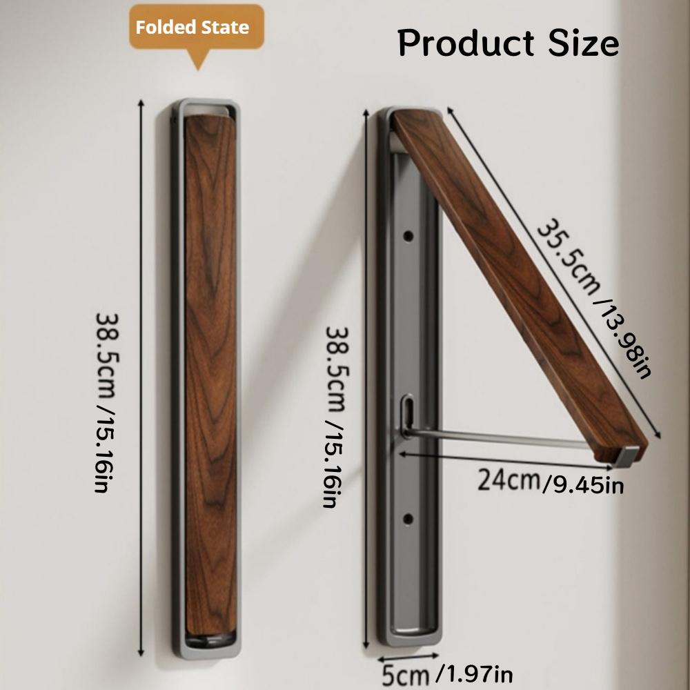 Wall-Mounted Clothes Rack, Space Aluminum Material, Foldable Design, Indoor Balcony Use, Invisible Bedding Hanger, Window Hanging Hook, Garment Rack, Wall Drying Rack