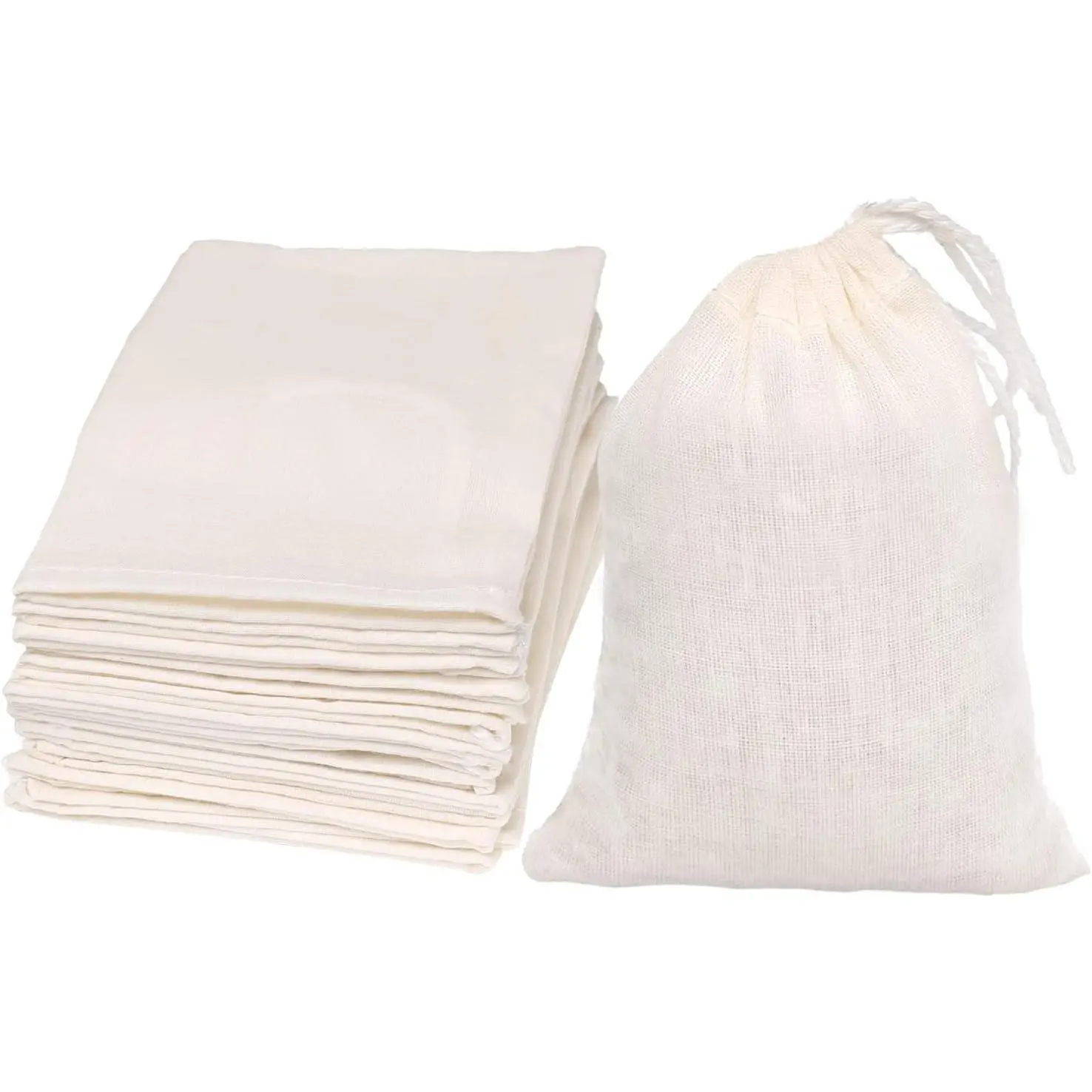 Cotton Bags Muslin Bags Sachet Bag for Home Supplies (3x4 Inch 10 Pack)