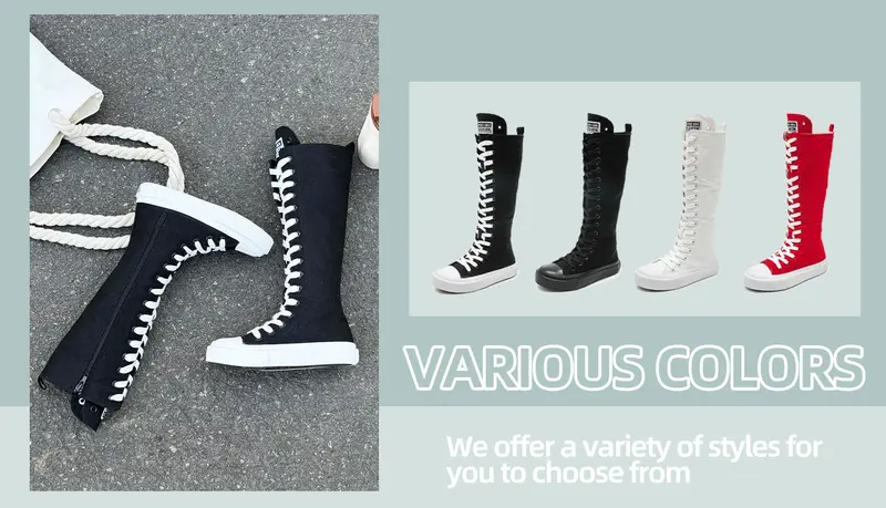 OPOEE Kids high Tops Boys and Girls High Top Children's Canvas Shoes Fashion Street Dance White Campus Shoe Outdoor Leisure Sneakers Shoes Knee high Shoes for Girls Knee Boots Durable Solid Color Boots