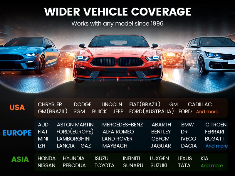 ANCEL DS100 OBD2 Scanner, Code Reader, Engine/Transmission/ABS/SRS Diagnostic Tool with 7 Special Functions, Touch Screen, Lifetime Free Updates, Customer Service