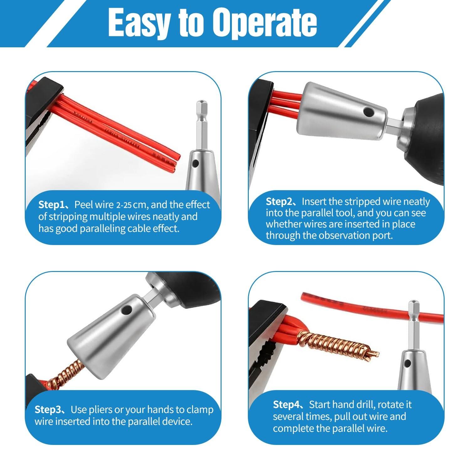 1pc Wire Twisting Tool Quick Twist Drill Driver Electrical Tool, Multi-Tool Cable Connector, Upgraded for Drilling Industry, 9-22mm Hex Handle