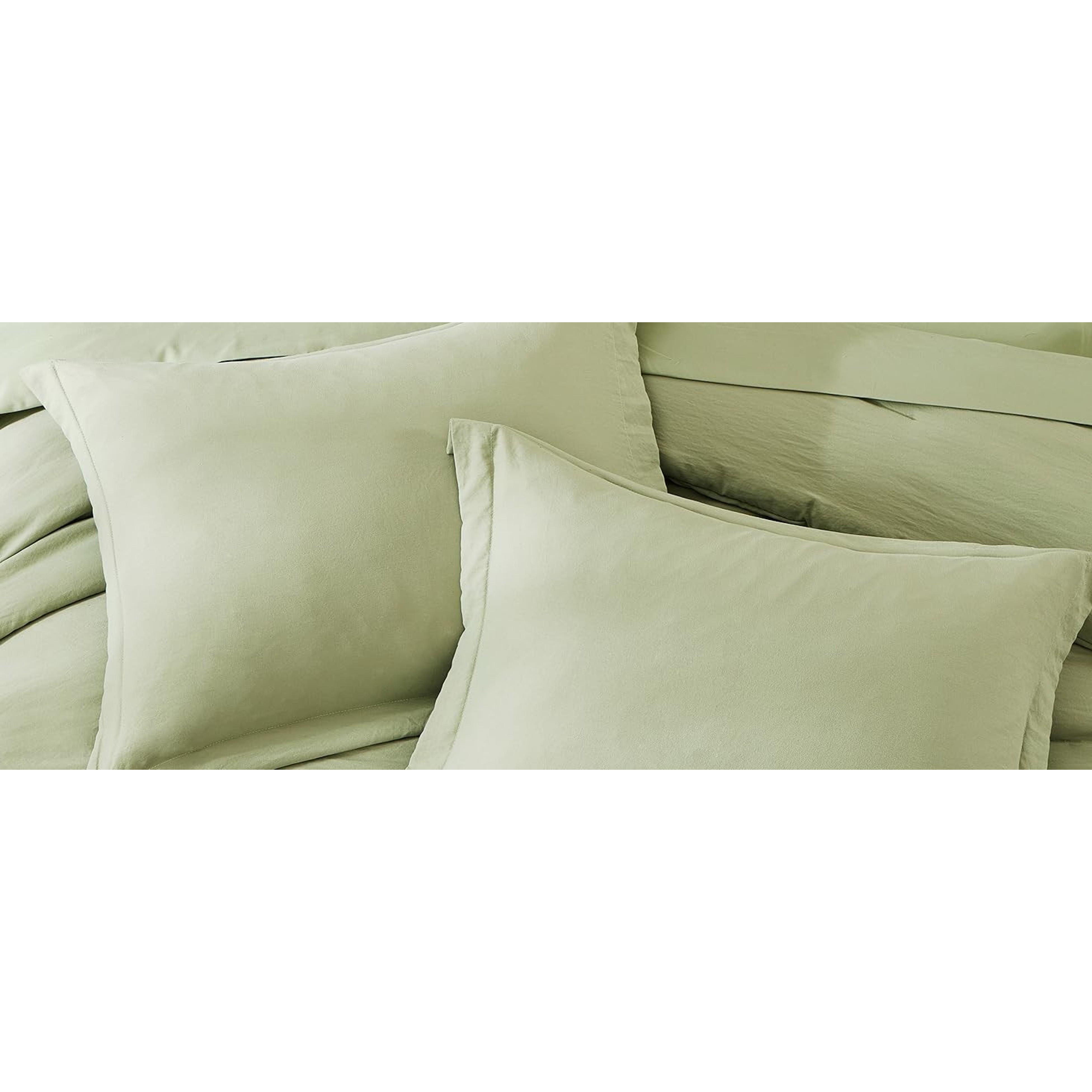 Queen Comforter Set-7 Pieces Soft Prewashed Bed in a Bag Queen Bedding Sets | All Season Comforter with Sheets, Pillow Shams & Pillowcases, Sage Green
