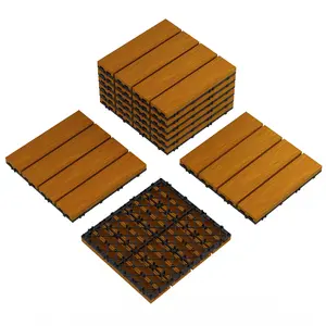 Waterproof interlinked Composite Deck Tiles 12"x12", Interlocking Decking Tiles, Waterproof Composite Wood Decking Boards, Easy Installation Low Maintenance Garden Decking for Outdoor Patio & Balcony