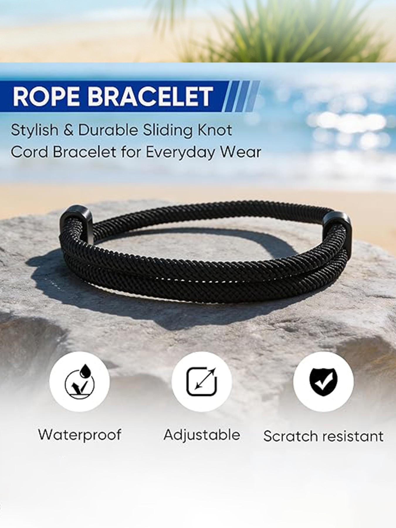 Men's Colorful Braided Rope Wristband, Simple Fashion Style, Durable Adjustable Nylon Cord, Ideal for Daily Wear, Couple Matching, Boyfriend Gift