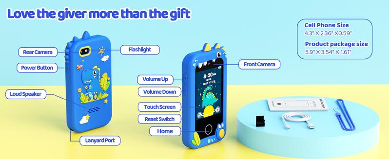 KOKODI Toy Smart Phone for Kids, Smart Phone Toys with Dual Camera, Phone Toys with Learning Games, Travel Toys with MP3 Music Player for Birthday Gifts, Birthday Gifts touch screen toy game phone KOKODI Toy Smart Phone for Kids, Smart Phone Toys with Dual Camera, Phone Toys with Learning Games, Travel Toys with MP3 Music Player for Birthday Gifts, Birthday Gifts touch screen toy game phone