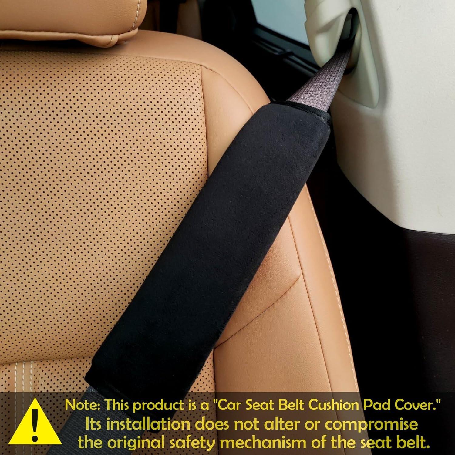 4-Pack Fabric Car Safety Belt Shoulder Pads, Comfortable Pressure Relief, Sweat-Absorbing, Anti-Chafing, Backpack Shoulder Pad Protector