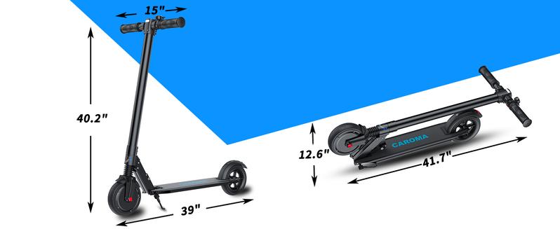 CAROMA Folding Adult Electric Scooter, 15 Mile Range, 15.5 MPH Top Speed, 6.5-Inch Solid Tires for Adults and Teens