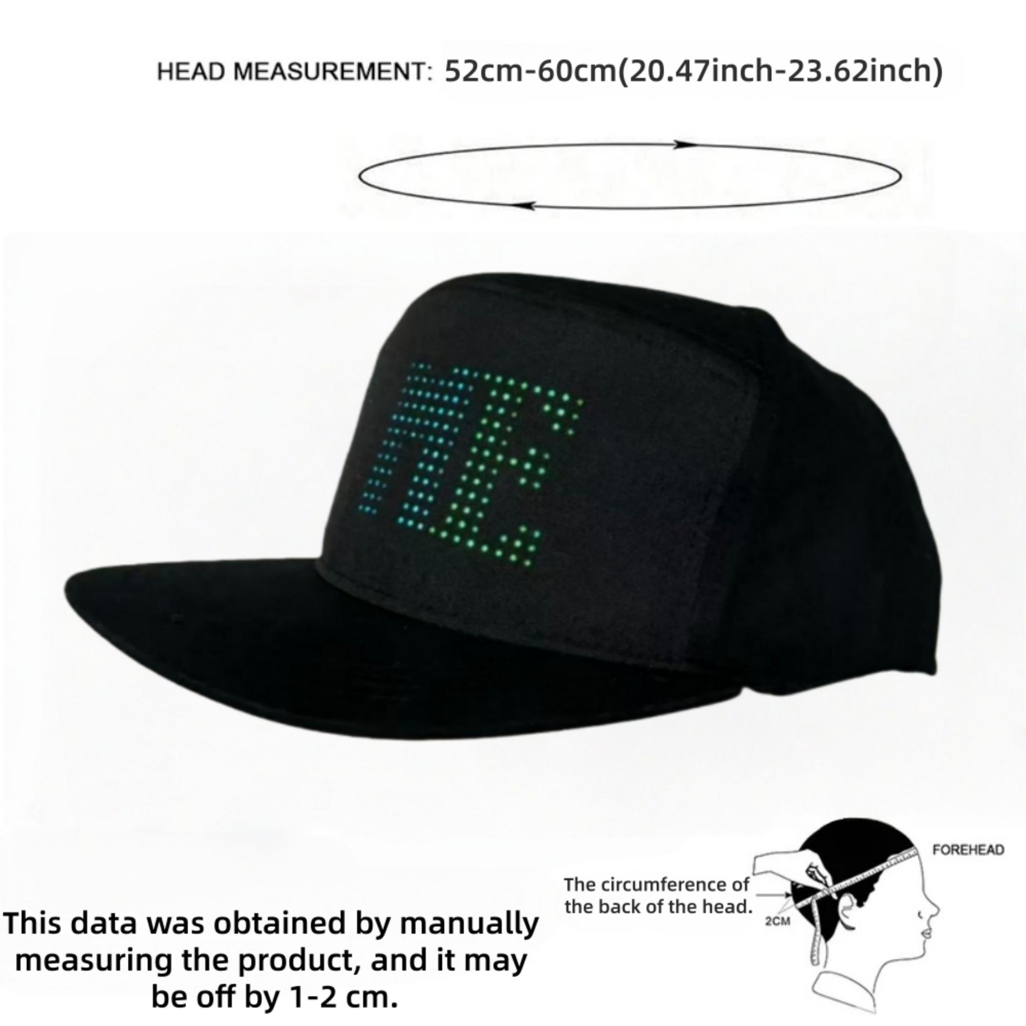 LED Hat with Customizable Image & Text, Bluetooth-compatible Controlled LED Display, Perfect for Parties, Advertisements, Festive Celebrations, Customizable Hats