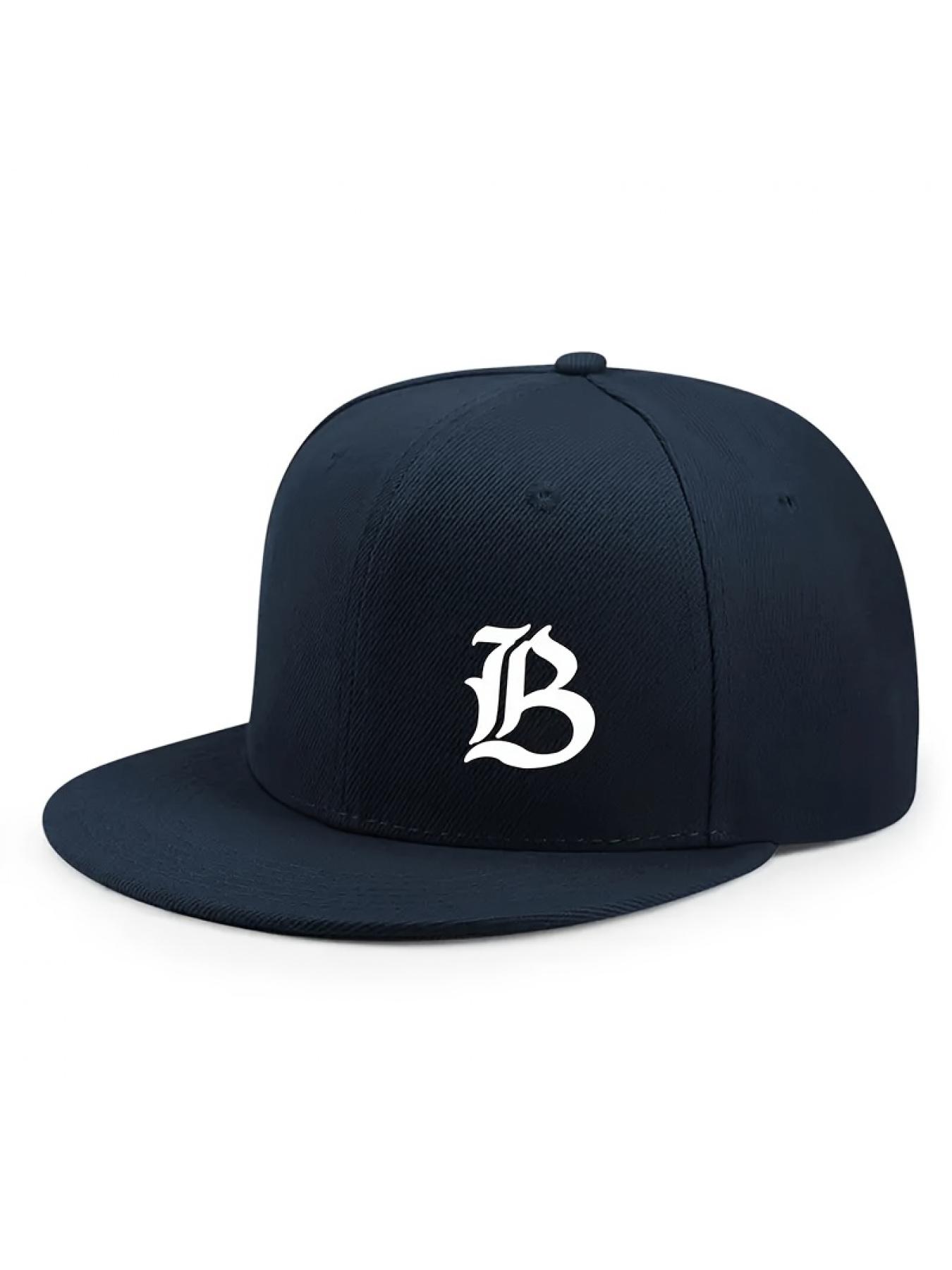 Woven Fabric.Urban Streetwear Baseball Cap for Men & Women - Flat-Brimmed Sun Hat with Bold 'B' Logo