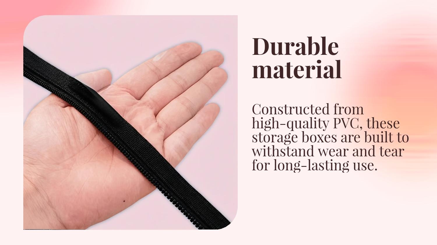 3 Pack Transparent Storage Bags with Zipper Closure, Large Rectangular Stackable Design Space Saver Bags for Books, Clothes, Office, Home, Travel