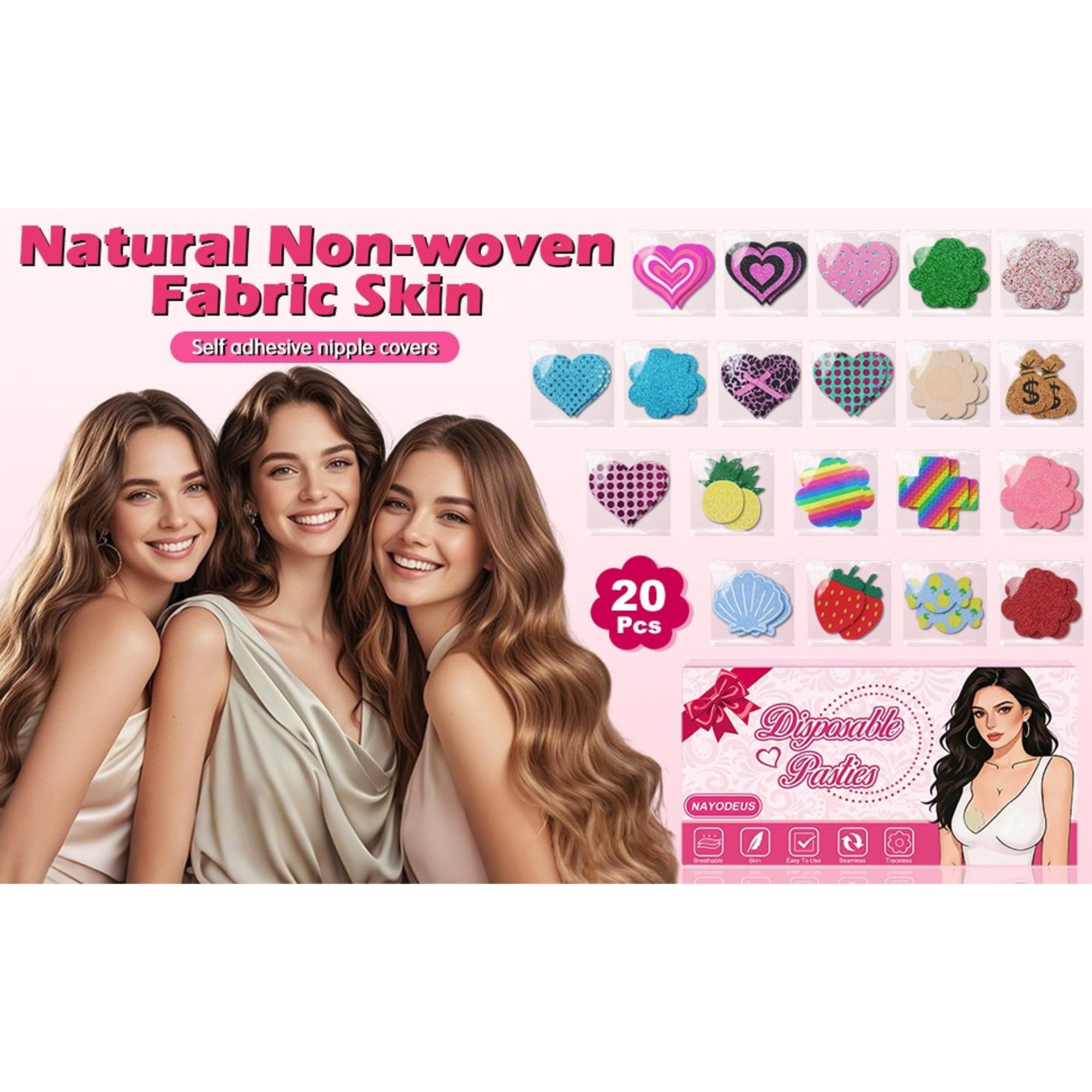 Breathable No-Show Disposable Nipple Covers for Women - Nipple Pasties Stickers Tape