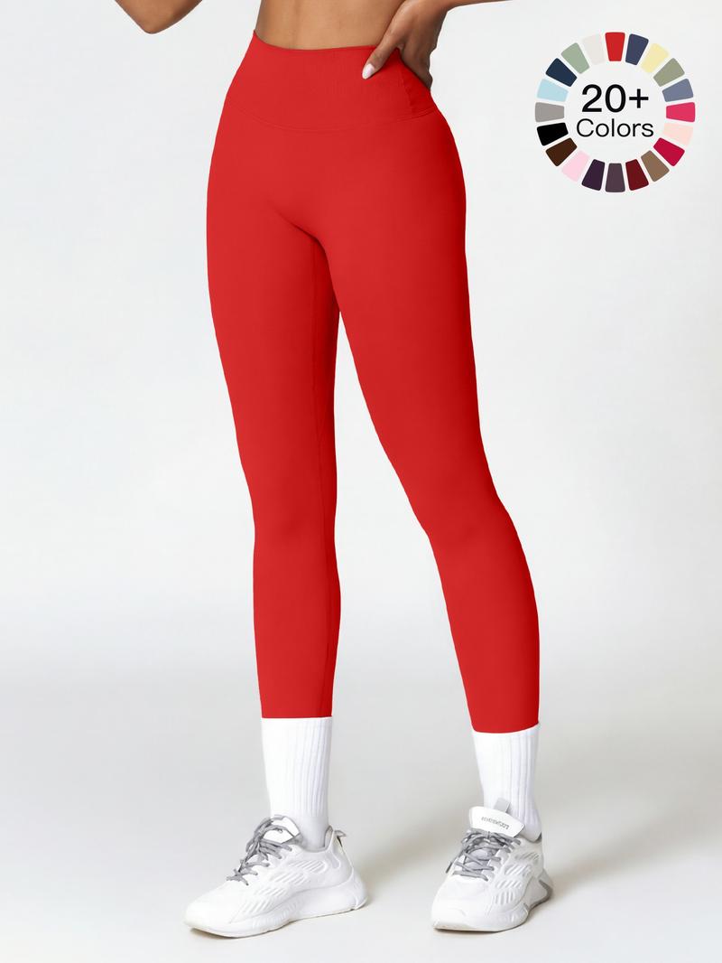 Women's High Waisted Sports Leggings, Solid Color High Stretch Skinny Pants, Ladies Sportswear for Indoor and Outdoor Wear