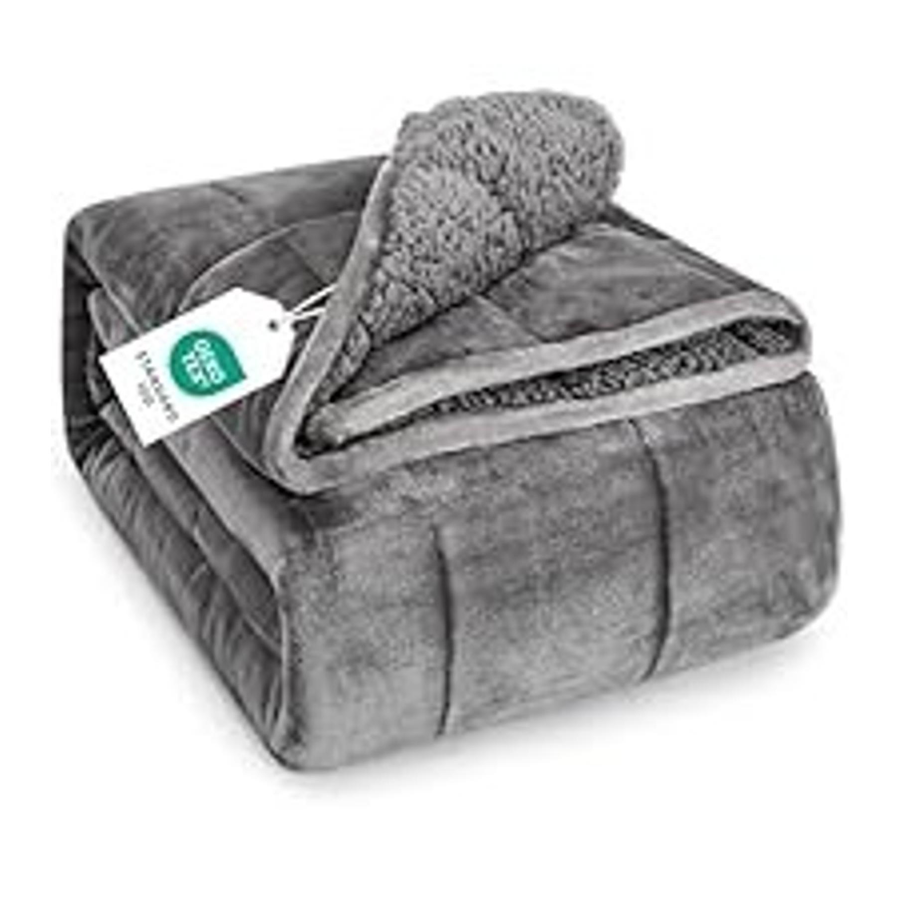 Weighted Blanket for Adults 12lbs, Soft Cooling Breathable Weighted Throw for Sleeping, Machine Washable Heavy Blanket with Glass Beads for Summer, Sofa Bed, 48"x72" Twin Size, Grey
