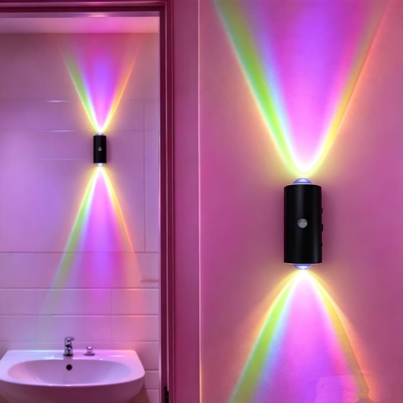 LED Wireless Wall Sconce with Color Changing, Motion Sensor Light Indoor, 1500mAh Rechargeable Battery Operated Wall Sconces for Bedroom Bedside Hallway Courtyard Doorway