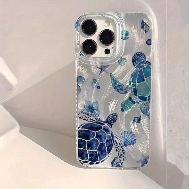 Summer Turtle Pattern Phone Case, Soft Shell Protection Cover for iPhone 17, 16pro, 15, 14, 13, 12, 11 Pro Max, Gift for Friends or Partner