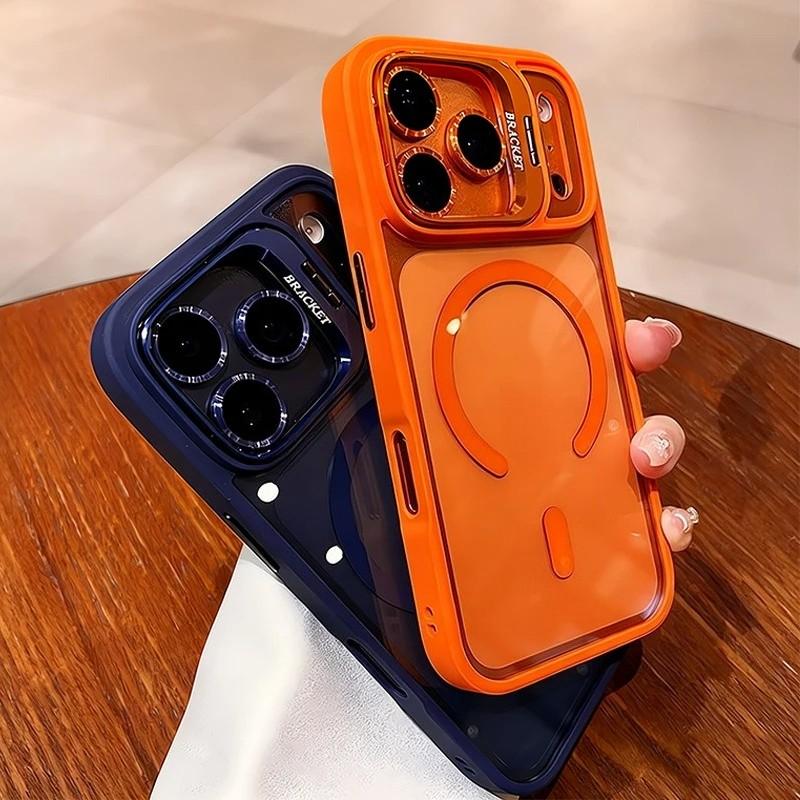 Lanyard Camera Bracket Holder Magnetic Protective Case for iPhone 17/16/15/14/13/12 Pro Max, 17 Pro, 17 Air, 16/15 Plus/Pro and 14/13/12/11, comes with Matching Lens Glass Screen Protector and Wrist Strap