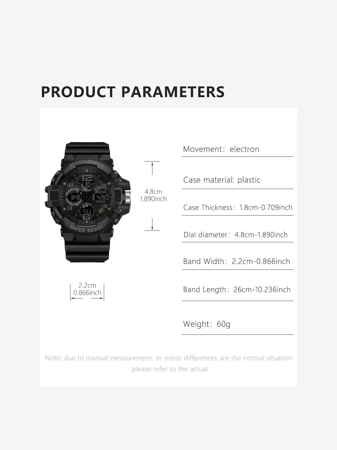 Men's Sporty Digital Watch, Fashionable Glow in the Dark Multi-function Electronic Watch for Men, 2024 New Trendy All-match & Exquisite Watch for Birthday Gift for Boyfriend with Box