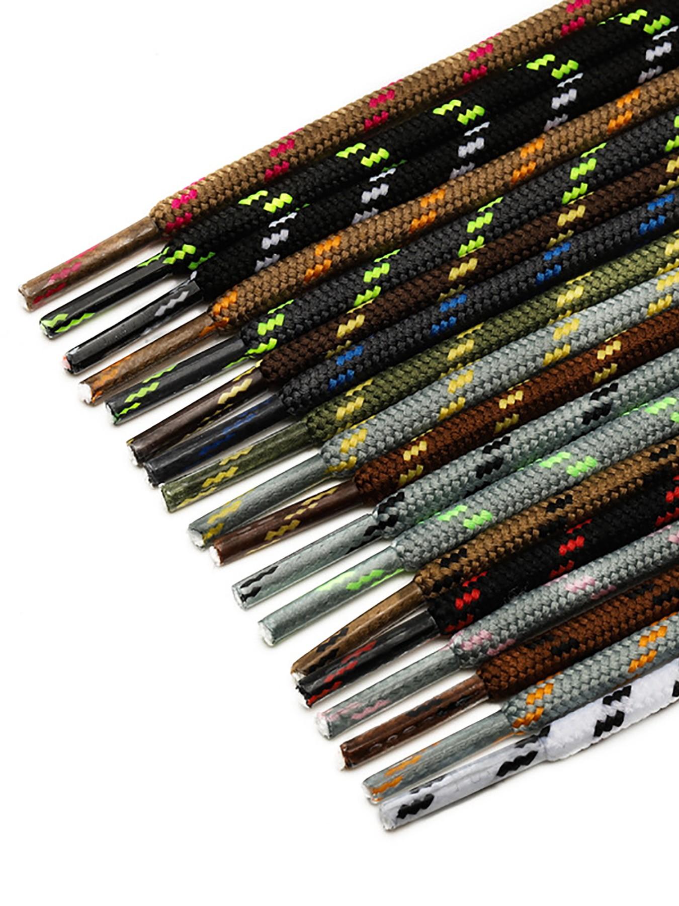 Round Shoelaces [3 Pairs], Heavy-Duty Work Boots Lace-Up Half Round 4mm, Suitable for Industrial Boots