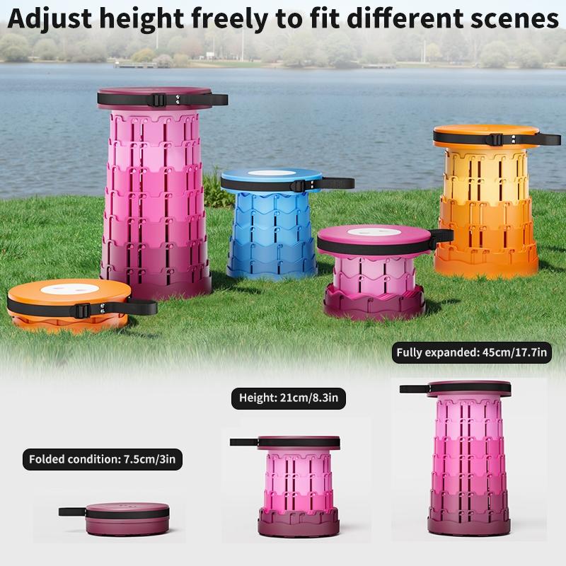 Upgrade Outdoor Expandable Folding Stool with Handle, Portable Outdoor Chair, Durable Lightweight, Holds Up to 400 Lbs, Portable Design for Camping Fishing Sketching Hiking BBQ