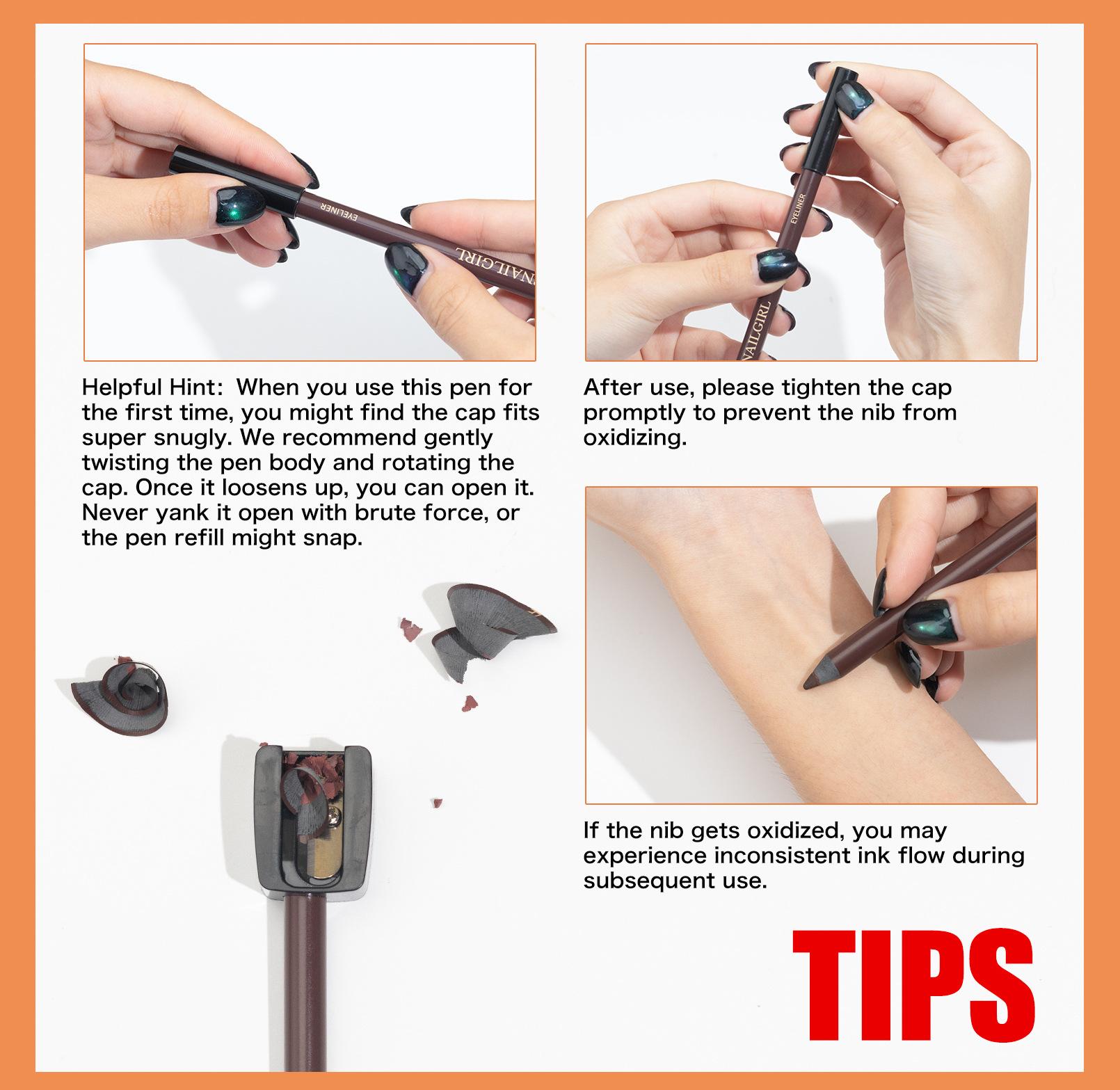 24-hour waterproof eyeliner, retractable eyeliner, smooth eyeliner gel pen