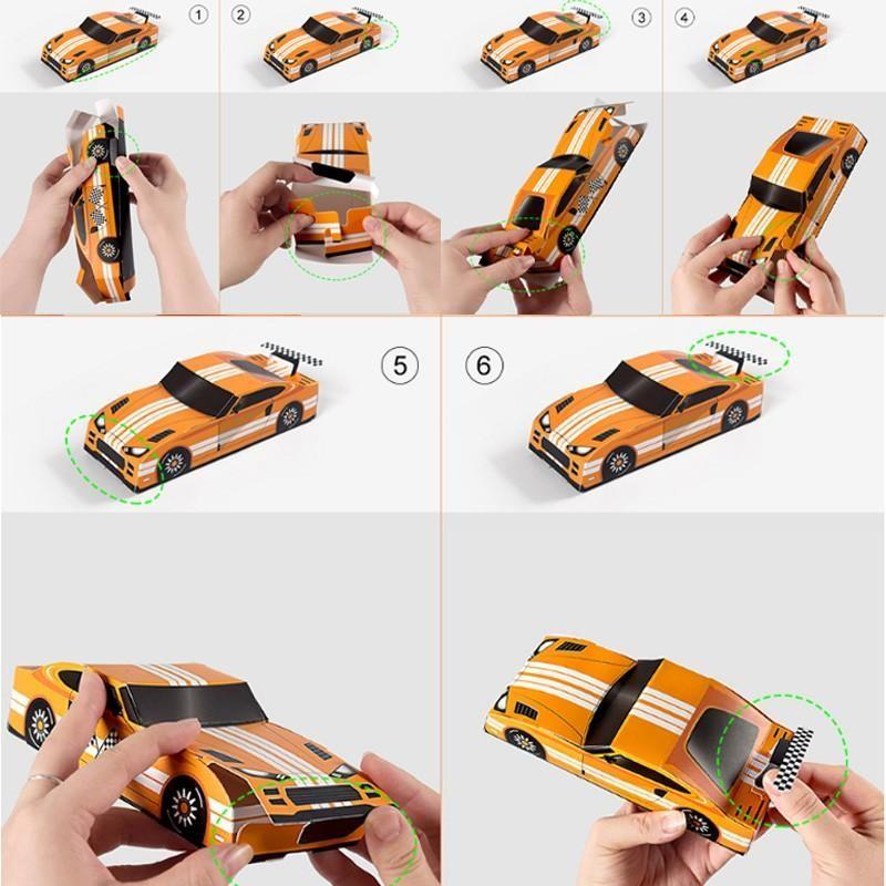 10pcs Racing Theme Birthday Party Gift Boxes, Colorful Foldable Paper Candy Containers, Ideal Gifts for Boys' Racing Parties