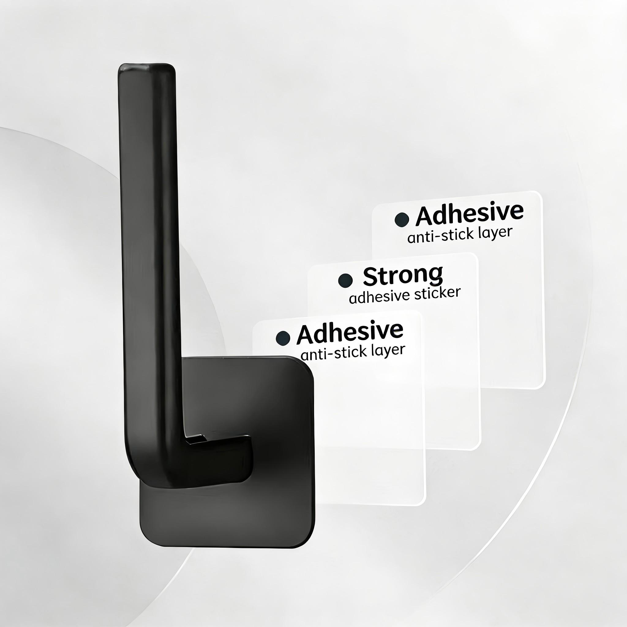 3-Pack No-Drill Hooks, Multi-Purpose Strong Adhesive Hooks, Seamless Clothing Hangers, Kitchen Storage Rack, Wall L-Shaped Hooks