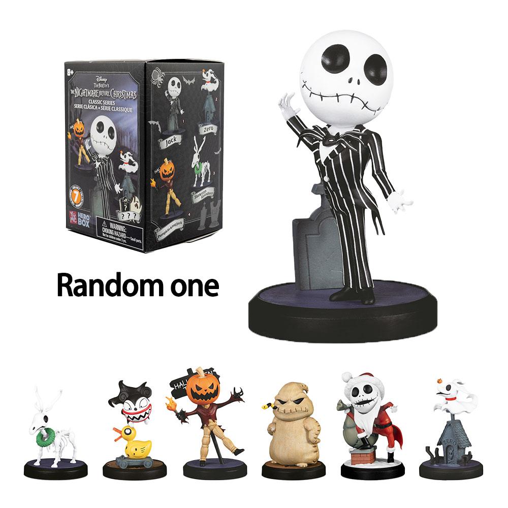 1PC Disney Officially Licensed The Nightmare Before Christmas Jack Skellington Zero Oogie Boogie Vampire Teddy Pumpkin Head Scarecrow Movie Figural Peripheral Collectible High-Quality Collections Desktop Decorations Christmas Good Gifts