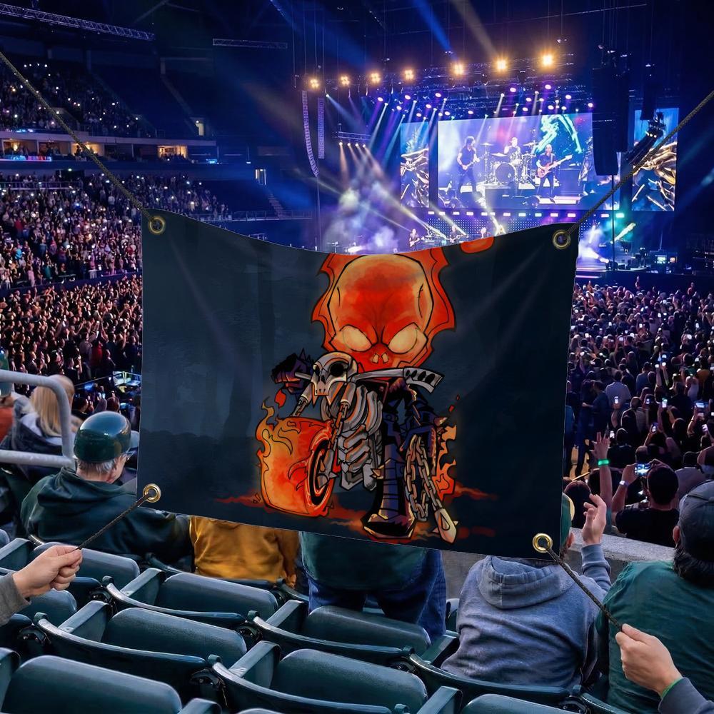G-Ghost Rider MOVIE Flags Multi Size Atmosphere Flag, Cheerleading Hand Pulled Banner, Portable Outdoor Event Flag & Wall Decor for Sports, Parties, Home and Room Decoration