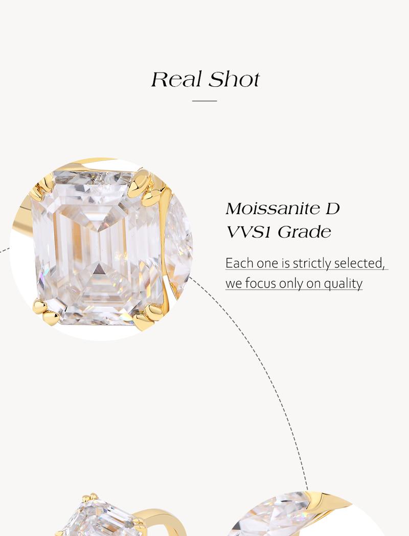 Gorgeous 4CT Octagon Cut 3CT Pear Shape Synthetic Moissanite Ring for Women Engagement  Wedding  Anniversary  Jewelry R208