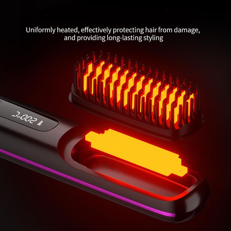 Cordless Straightening Comb, 3-Temperature Settings, Hair Straightener Brush, Suitable for Women and Girls, Styling Tool, Hair Styling Tools
