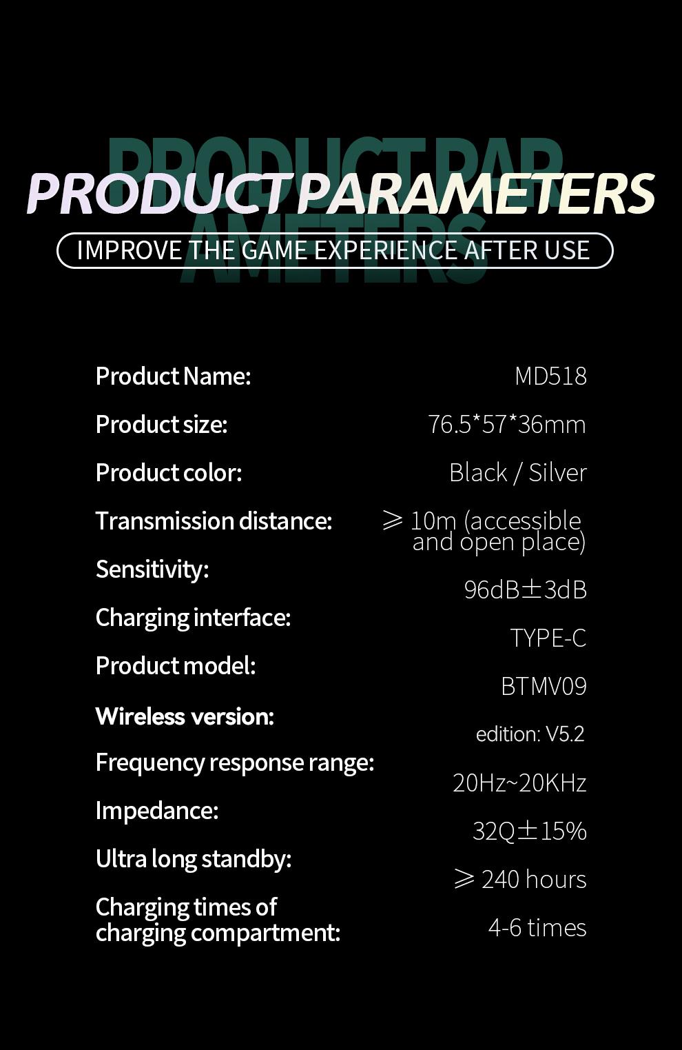 MZYMI MD528 Wireless Sleep Headphones 9D Sound Quality Noise Reduction HiFi Audio LED Digital Charging Silicone Earbuds with Mic for Sports