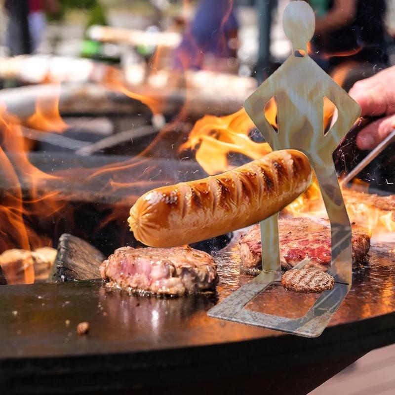 4PCS Hot Dog Grill Rack, Funny BBQ Sausage Holder Set, Perfect Gift for Men, Camping, Parties & Backyard Grilling