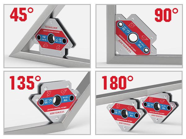 YESWELDER 25LB & 50LB & 75LB Arrow Welding Magnet Set | Multi-Angle Magnetic Welding Holder for Soldering, Metal Fabrication & Pipe Installation | 25LBs/50LBs/75LBs Holding Power Welding Positioner